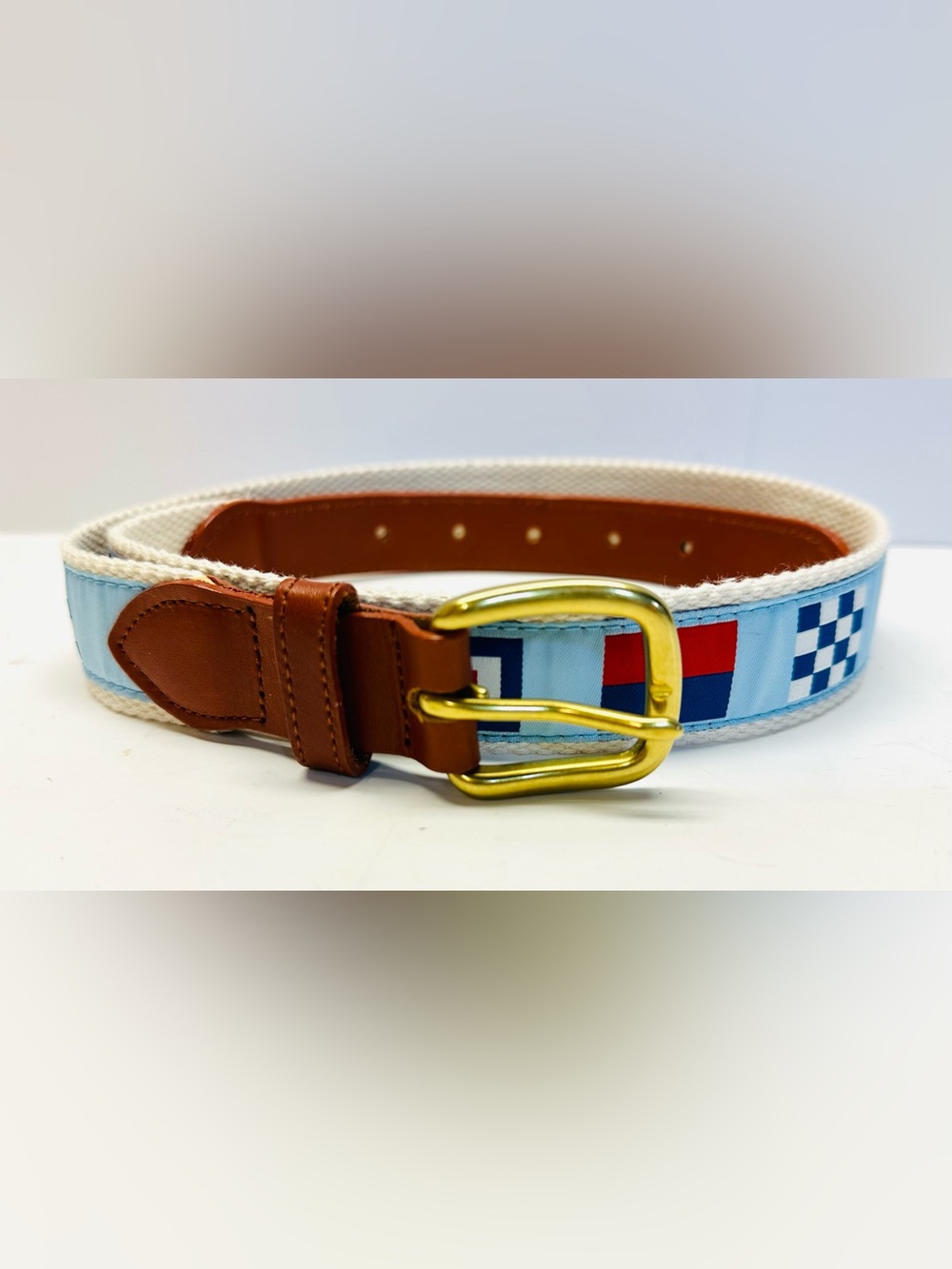 Kiel James Patrick Men's Nautical Flag Belt Adjustable Buckle